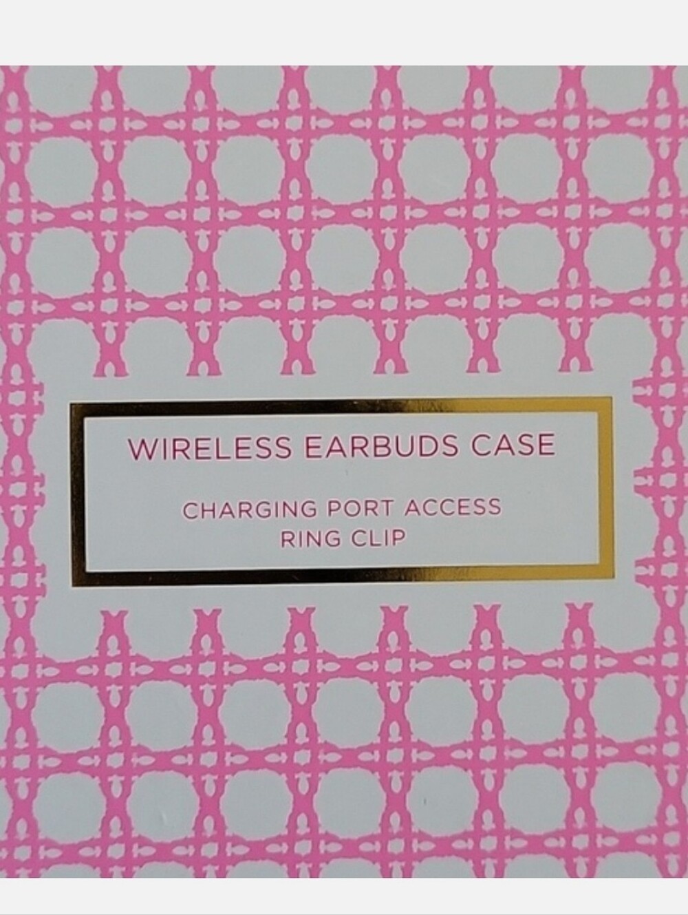LILLY PULITZER Wireless Airpod Case Havana Pink Caning Charging Port Access  NWT - Picture 3 of 4